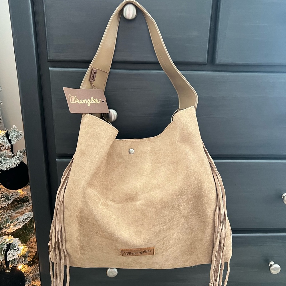Wrangler Beige Fringe Shoulder Bag